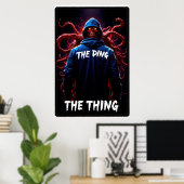 Creepy figure in a hoodie with tentacles and glowi poster (Heimbüro)