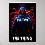 Creepy figure in a hoodie with tentacles and glowi poster (Vorne)
