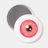 Creepy Fire Red Eyeball Magnet (Vorderseite/Rückseite)