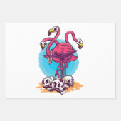 Creepy Flamingo Halloween Horror Skull Geschenkpapier Set (Vorderseite)