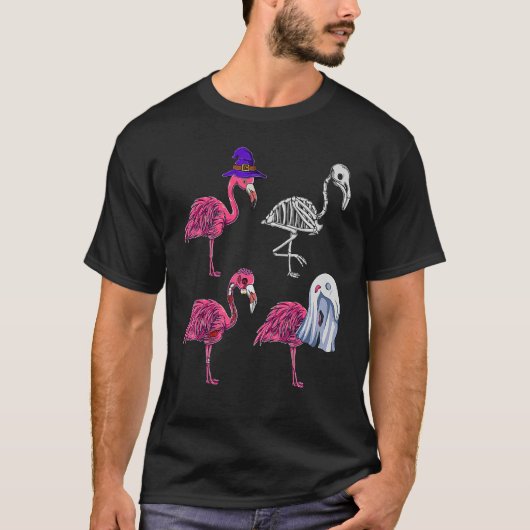 Creepy Flamingos Spooky Pink Flamingo Bird Hallowe T-Shirt (Vorderseite)
