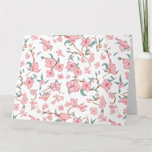 Creepy Flowers Pattern Dankeskarte