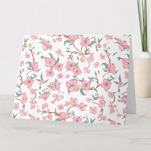 Creepy Flowers Pattern Dankeskarte (Vorderseite)