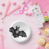 Creepy Flying Vintag Bat Halloween-Party Pappteller (Party)