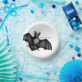 Creepy Flying Vintag Bat Halloween-Party Pappteller (Party)