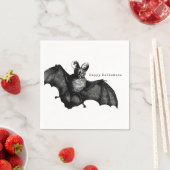 Creepy Flying Vintag Bat Halloween-Party Serviette (Beispiel)
