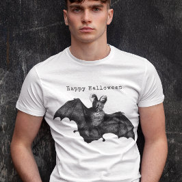 Creepy Flying Vintag Bat Halloween T-Shirt