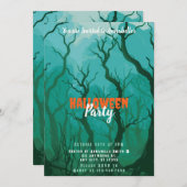 Creepy Foggy Forest Halloween-Party Einladung (Vorne/Hinten)