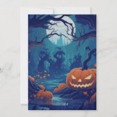 Creepy Forest Jack-O'Lanterns Halloween-Party Einladung (Rückseite)
