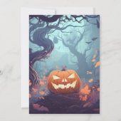 Creepy Forest Jack-O'Lanterns Halloween-Party Einladung (Rückseite)