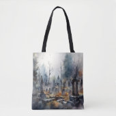 Creepy Friedhof Graveyard Crosses Halloween Tasche (Vorderseite)