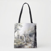 Creepy Friedhof Graveyard Crosses Halloween Tasche (Vorderseite)