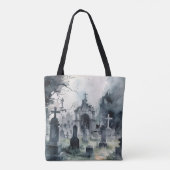 Creepy Friedhof Graveyard Crosses Halloween Tasche (Rückseite)