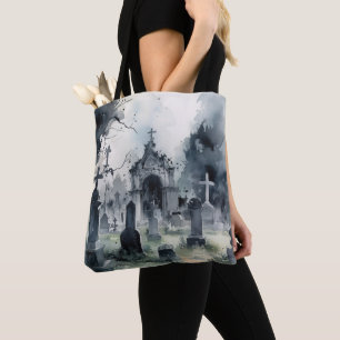 Creepy Friedhof Graveyard Crosses Halloween Tasche