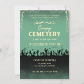 Creepy Friedhof Polished Pine mit blond Akzent Einladung (Vorderseite)