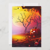 Creepy Full Moon Pumpkins Halloween-Party Einladung (Rückseite)