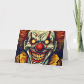 Creepy Funhouse Carnival Clown Happy Halloween Karte (Vorderseite)