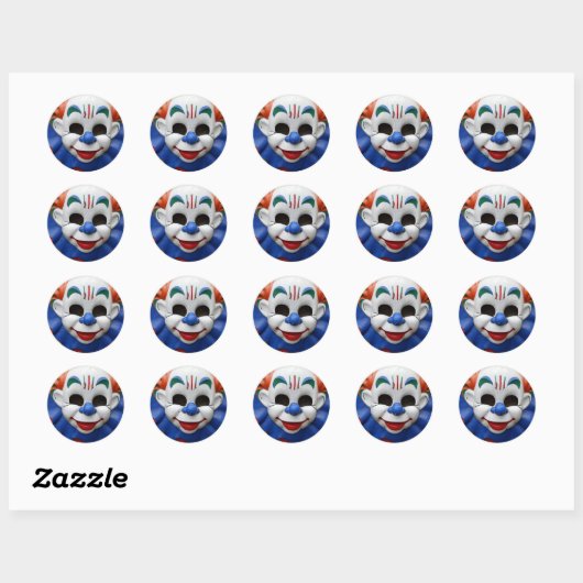 Creepy Funhouse Killer Clown Stickers (Blatt)