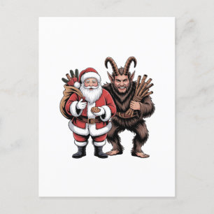 Creepy Funny Horror Santa Claus Krampus Weihnachte Feiertagspostkarte
