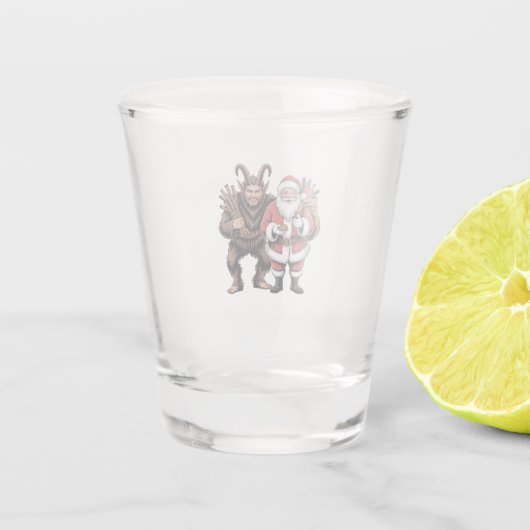 Creepy Funny Horror Santa Claus Krampus Weihnachte Schnapsglas (Rückseite)