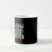 Creepy Funny Skeleton Halloween Spooky Kaffeetasse (Vorderseite Links)