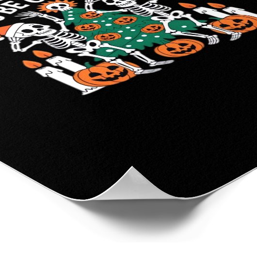 Creepy Funny Skeleton Halloween Spooky Poster (Ecke)