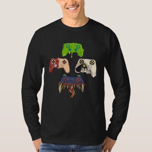 Creepy Gaming Controller Video Games Halloween Gam T-Shirt (Vorderseite)
