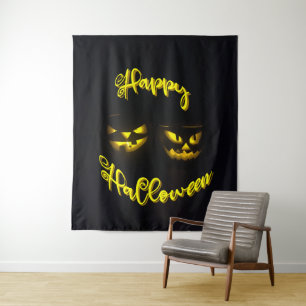 Creepy gellows auf Black Happy Halloween Party Wandteppich