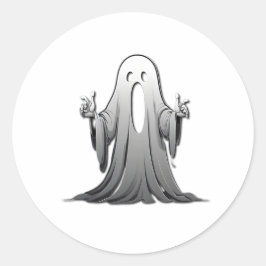 Creepy Ghost of Salem Runder Aufkleber