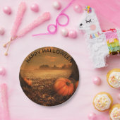 Creepy Ghost Spooky Pumpkin Halloween Papierplatte Pappteller (Party)