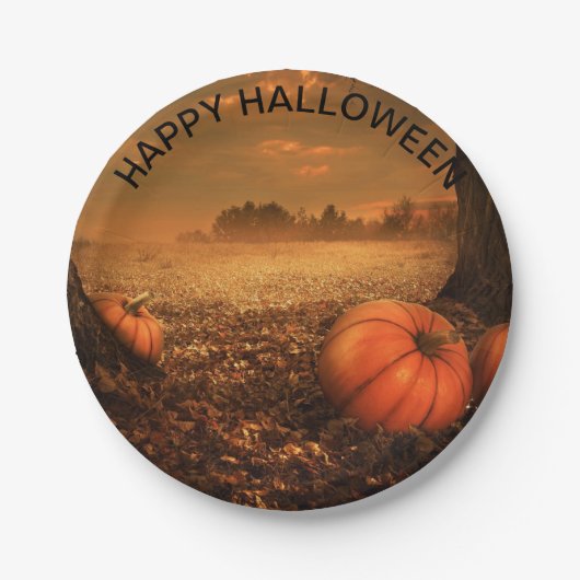 Creepy Ghost Spooky Pumpkin Halloween Papierplatte Pappteller (Vorderseite)