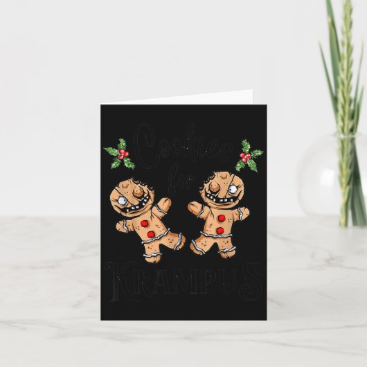 Creepy Gingerbread Cookies For Krampus Xmas Goth H Karte (Vorderseite)