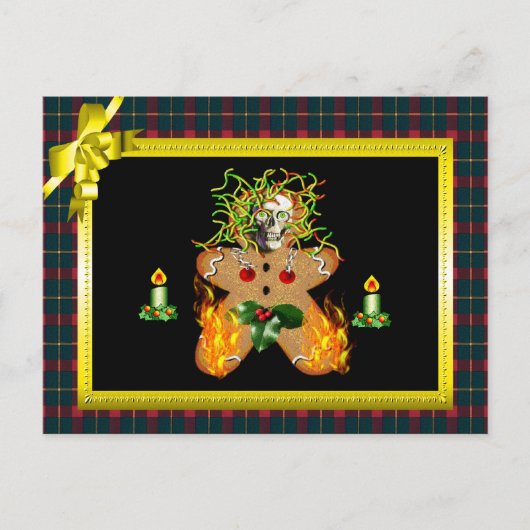 Creepy Gingerbread Man Postkarte (Vorderseite)
