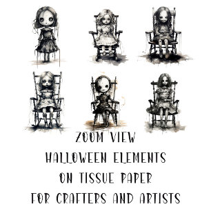 Creepy Girl Horror Characters for Arts and Crafts Seidenpapier