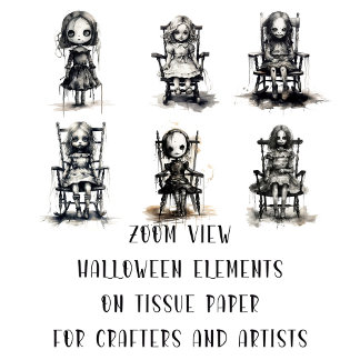 Creepy Girl Horror Characters for Arts and Crafts Seidenpapier