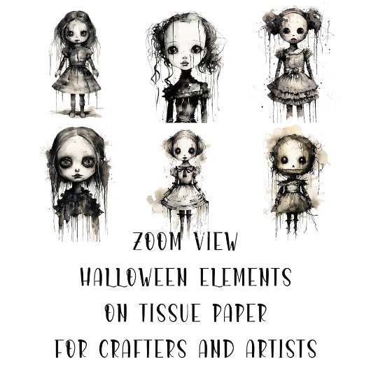 Creepy Girl Horror Characters for Arts and Crafts Seidenpapier
