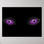 Creepy Glossy Animal oder Cat Eyes Dunkel Nacht Poster (Vorne)