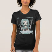 Creepy Goth Girl Halloween Black Cat Spooky Vibes T-Shirt (Vorderseite)