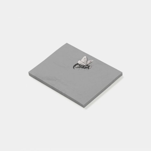 Creepy Gothic Bee Skull Wings Insekt Post-it Klebezettel (angewinkelt)