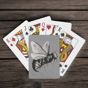 Creepy Gothic Bee Skull Wings Insekt Spielkarten