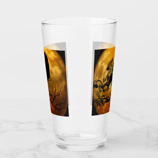 Creepy Gothic Black Raven and Moon Halloween Glas (Links)