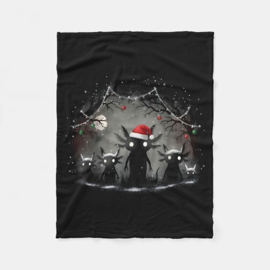 Creepy Gothic Christmas Axolotl Aesthetic Horror N Fleecedecke (Vorderseite)