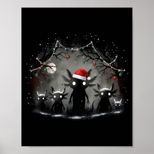 Creepy Gothic Christmas Axolotl Aesthetic Horror N Poster (Vorne)