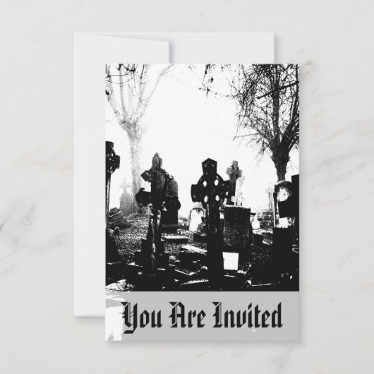 Creepy Gothic Graveyard Einladung (Vorderseite)