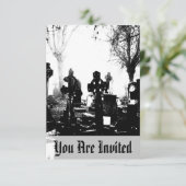 Creepy Gothic Graveyard Einladung (Stehend Vorderseite)