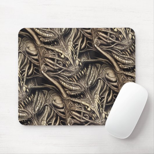 Creepy Gothic Horror Demon Biomatter Mousepad (Mit Mouse)