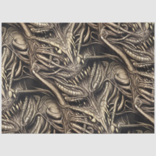 Creepy Gothic Horror Demon Biomatter Seidenpapier