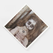Creepy Gothic Porcelain Puppe Viktorianisch Goth Serviette (Ecke)
