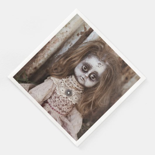 Creepy Gothic Porcelain Puppe Viktorianisch Goth Serviette (Ecke)