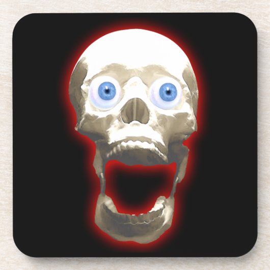 Creepy Gothic Screaming Skull Art Untersetzer (Vorderseite)